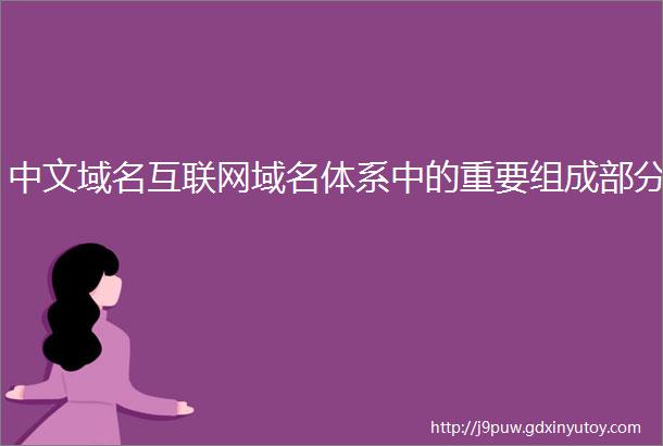 中文域名互联网域名体系中的重要组成部分
